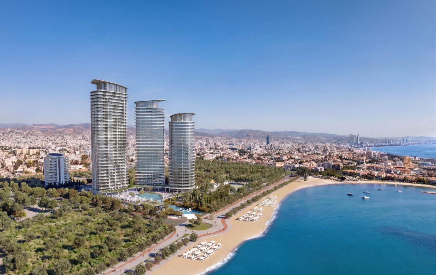 Грандиозное строительство Limassol Blu Marine на набережной Лимасола вышло на финишную прямую